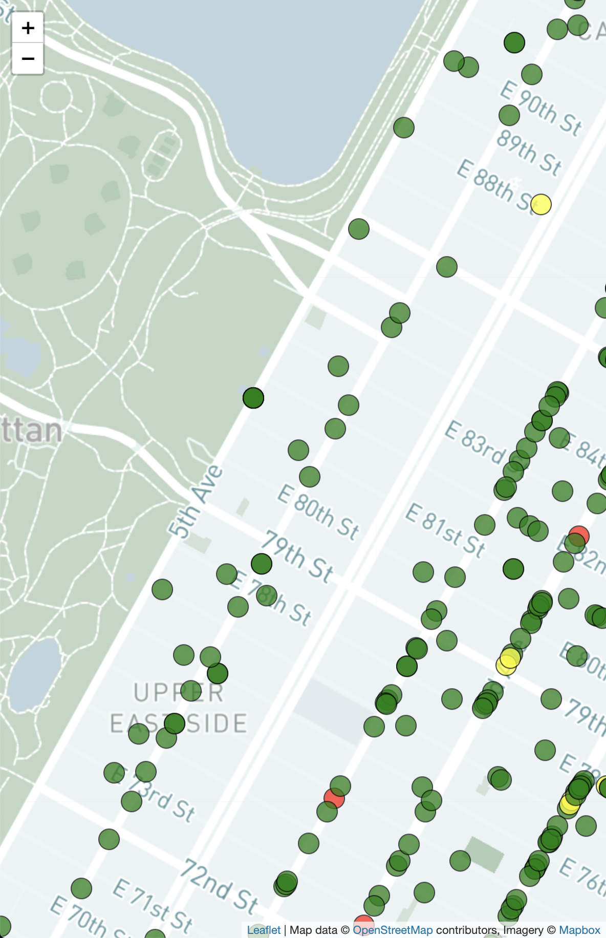 Milestone 2 circles on map